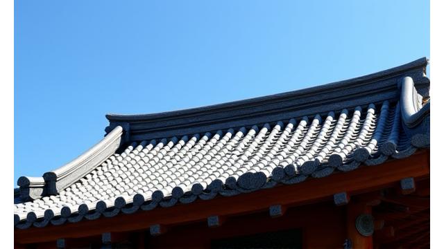 日本の伝統的な美しい屋根瓦