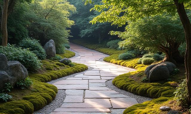 美しい日本庭園の特注粘土タイル